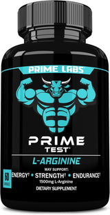 L-Arginina Prime Labs 1500mg - Flujo Sanguíneo y Energía