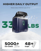 Máquina de Hielo Silonn, Hielo en Pebbles, 33lbs/24H, Auto-Limpieza