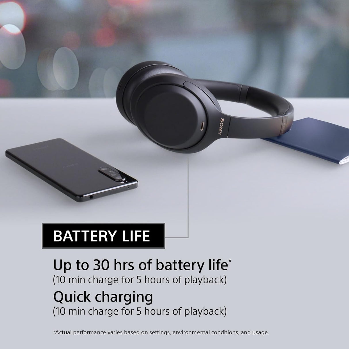 Auriculares inalámbricos con cancelación de ruido y micrófono WH1000XM4