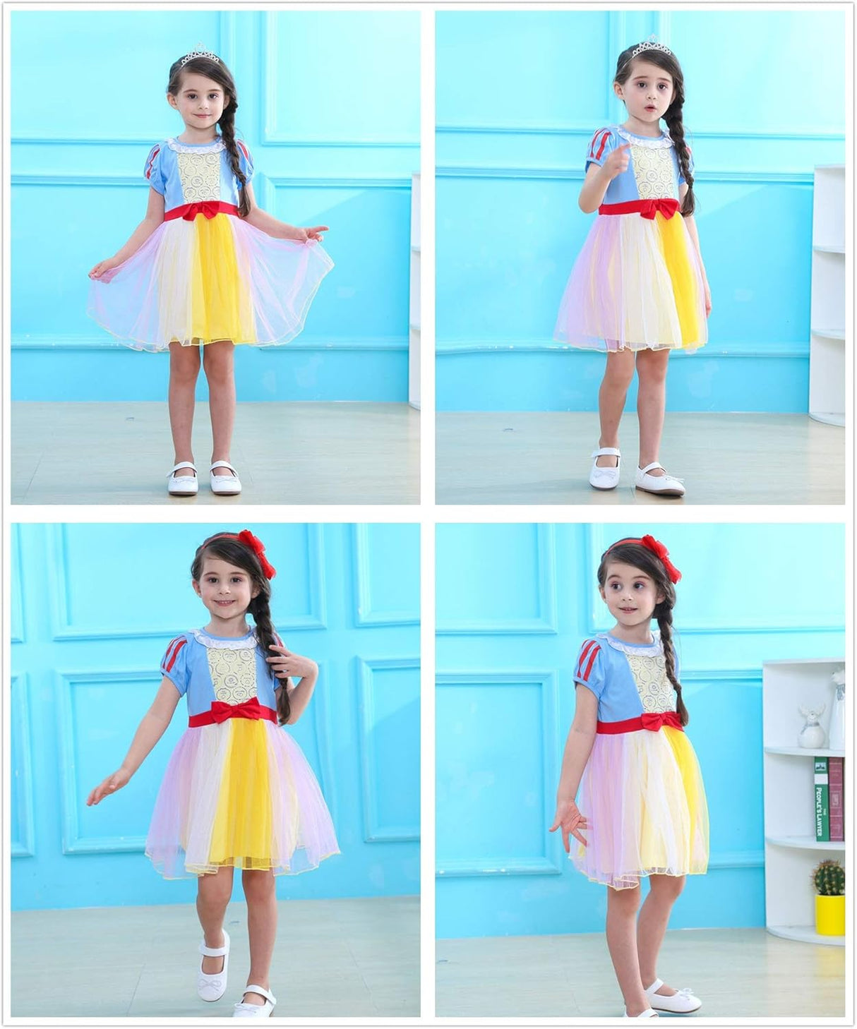 Disfraz de princesa para niña pequeña con diadema talla 4-5T