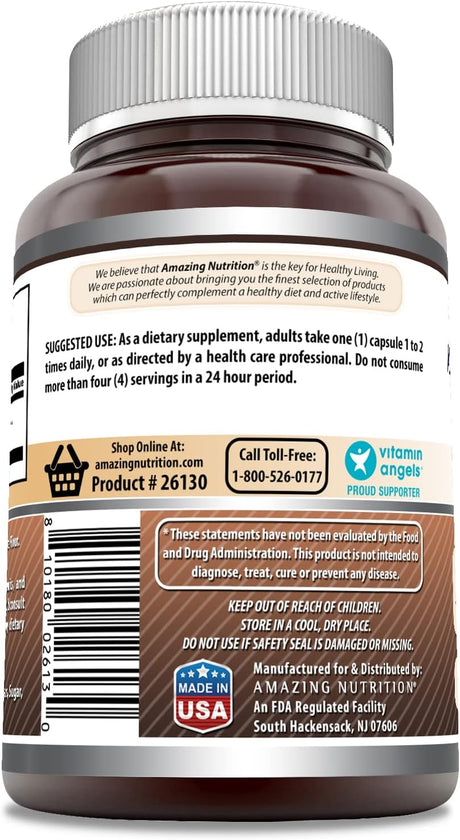 Suplemento de Cafeína Amazing Formulas | 200 mg | 240 Cápsulas