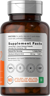 Suplemento de Vitamina B2 100mg | Horbäach | 180 Cápsulas