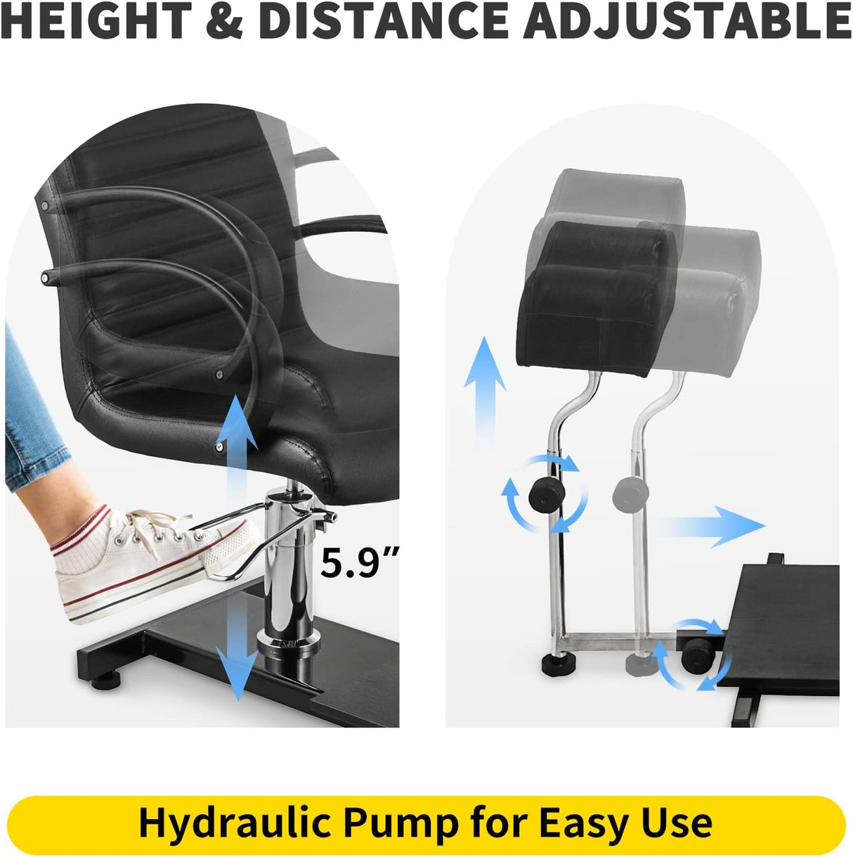Happybuy Unidad de pedicura de spa ajustable de limpiar negro