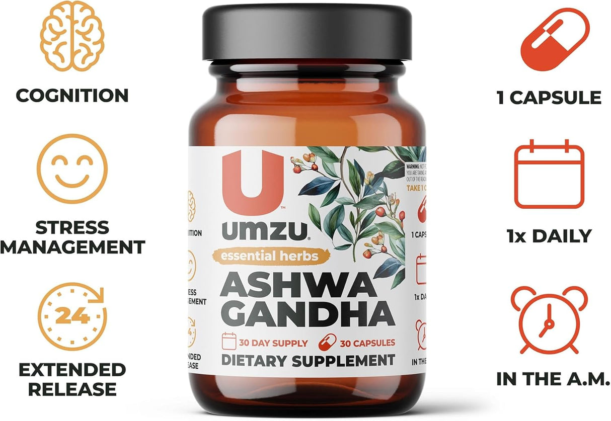 Suplemento de Ashwagandha UMZU | Sueño, Estrés, Cognición 30 Caps