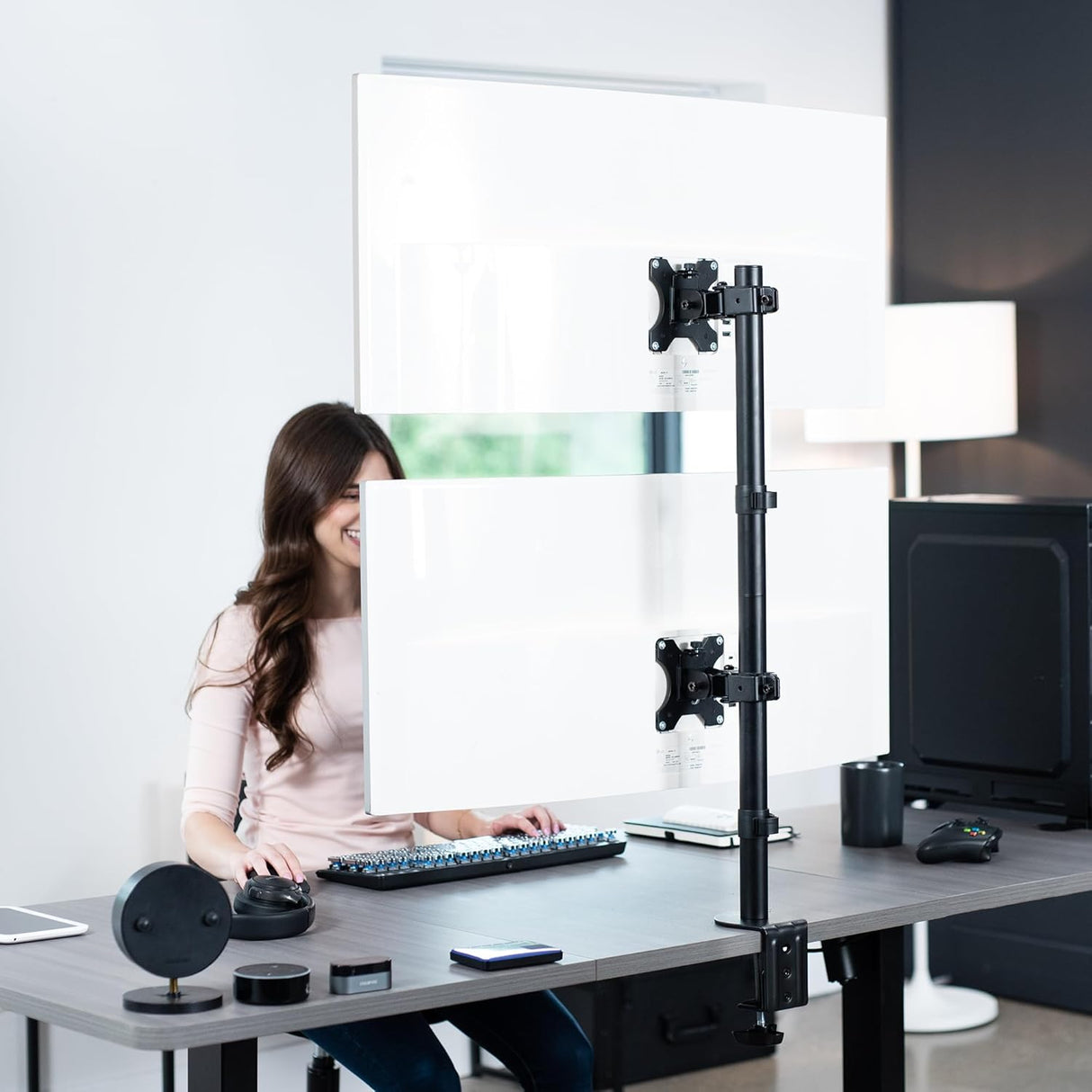 Soporte Doble para Monitores Ultra Anchos VIVO, STAND-V200R