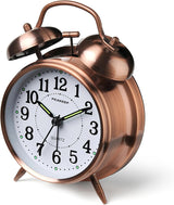 Reloj despertador analógico ruidoso, vintage, 4 pulgadas