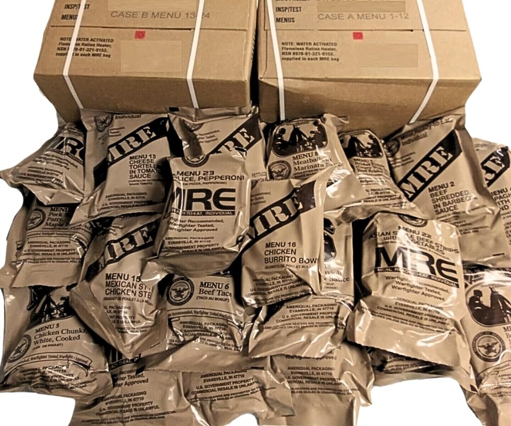 MRE Comida de Emergencia US - Menús 13 a 24, Caja B 2025-2026