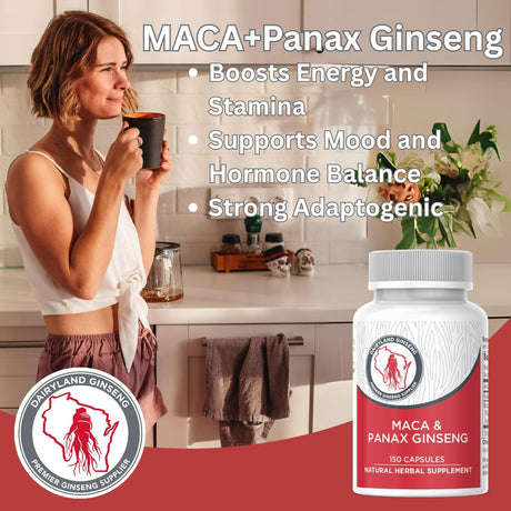 Capsulas de Maca y Ginseng Panax - Extracto Concentrado 150 ct