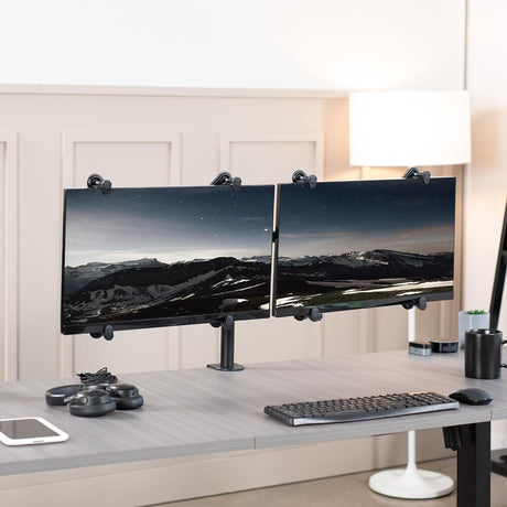 Soporte Doble para Monitor VIVO, Ajustable, STAND-V002VA