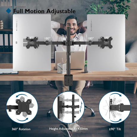 Soporte Doble para Monitores BONTEC, Ergonomico, 13-27 Pulgadas