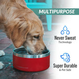 Cuenco Frío para Mascotas - Purpurina roja caramelo