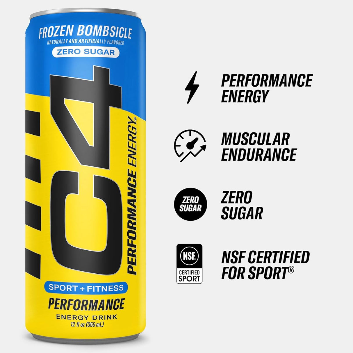 Bebida Energética C4 12oz - Sin Azúcar, Sin Colorantes, Frozen