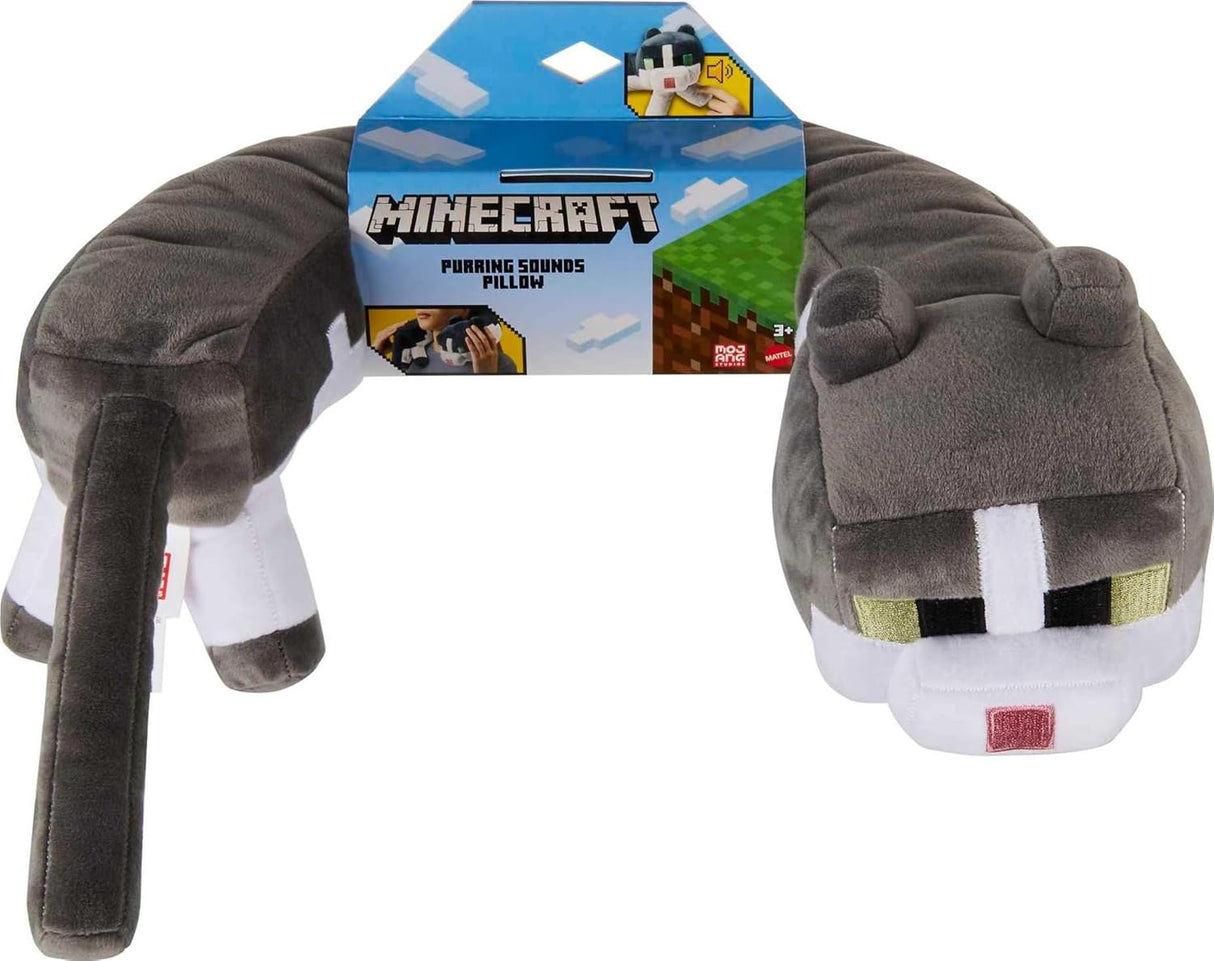 Almohada de viaje Minecraft Mattel con sonidos y peluche de gato
