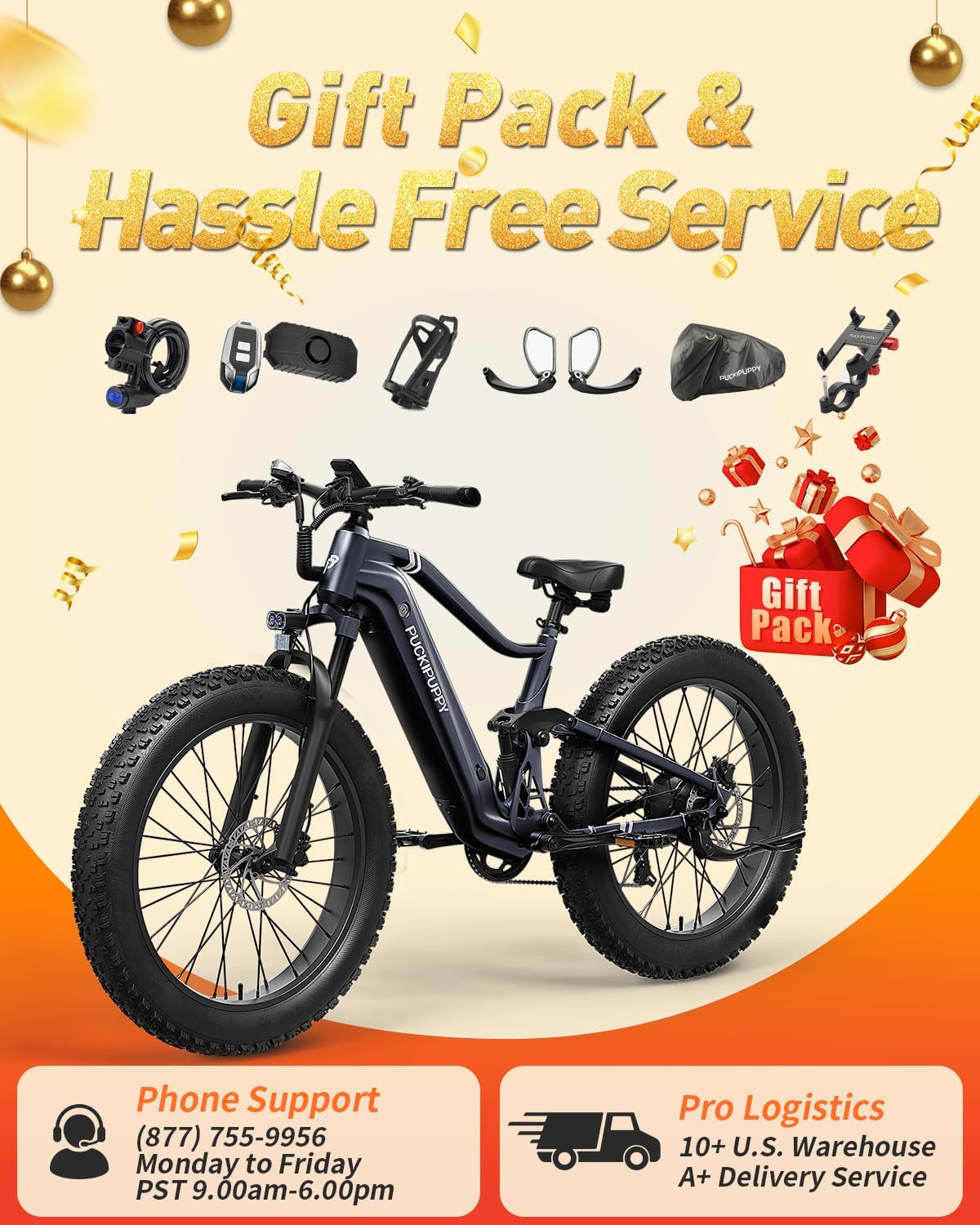 Bicicleta Eléctrica Boxer 960W, 48V, 20AH, Suspensión Completa