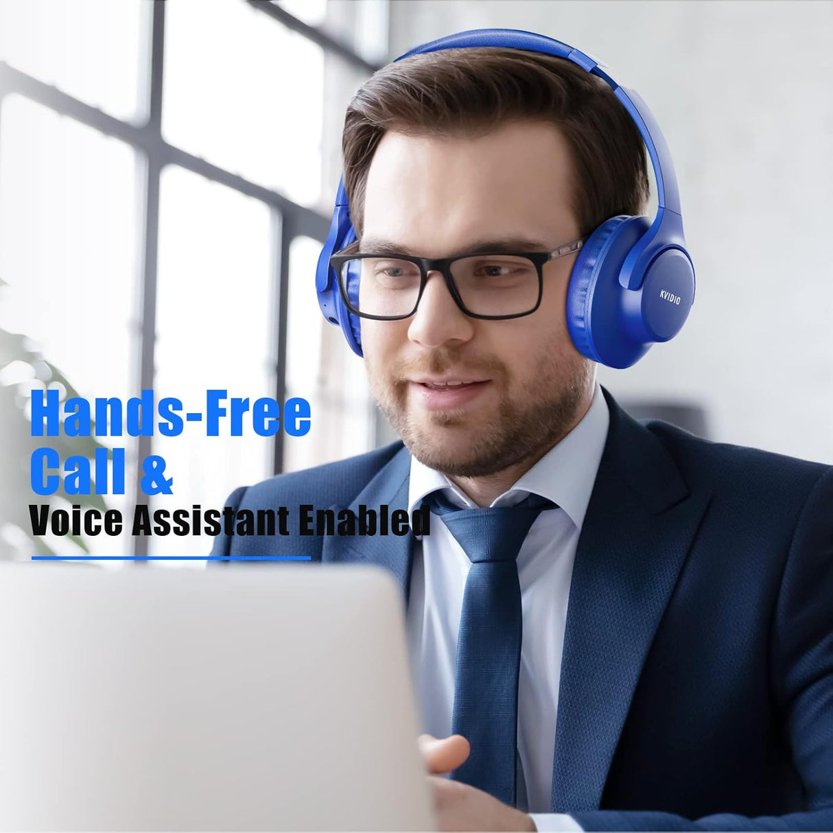 Auriculares KVIDIO Bluetooth, 65h batería, sonido HiFi, modelo X123