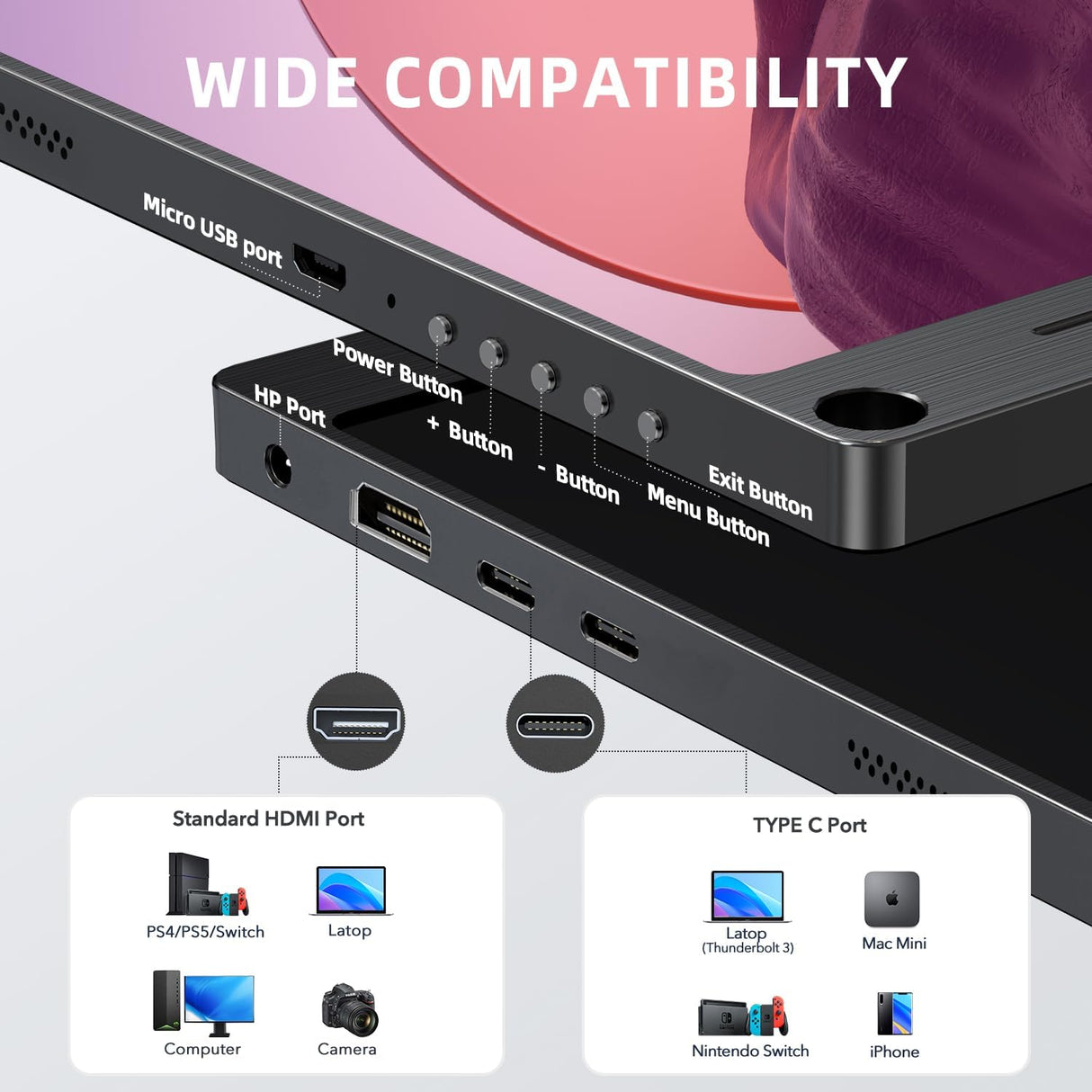 Monitor Portátil UPERFECT 15.6 FHD HDR USB-C HDMI VESA