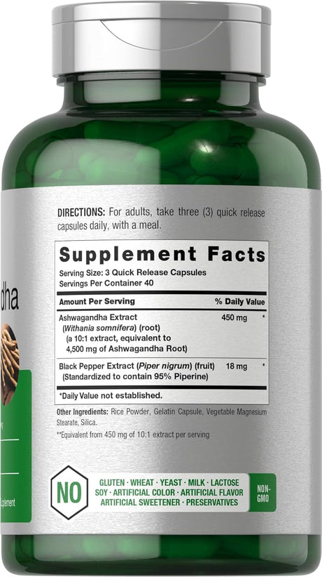 Suplemento Ashwagandha Horbäach | Máxima Potencia | 120 Cápsulas