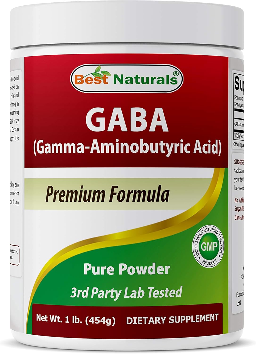 Suplemento Best Naturals GABA ácido gamma aminobutírico 1 lB