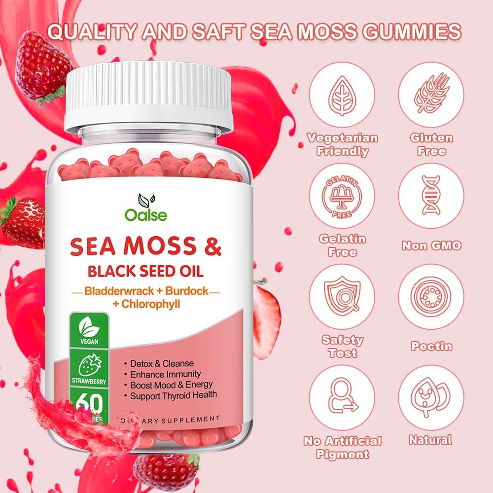 Gominolas de Sea Moss con Vitaminas, 8 en 1, 1 paquete