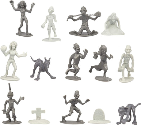 Figuras de Acción Zombie - Cubo de 100 Zombies, 14 Diseños Únicos