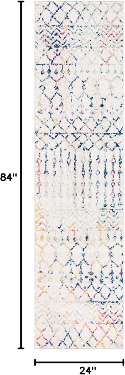 Alfombra Runner Tulum - Diseño Boho Marroquí, Ideal para Tráfico