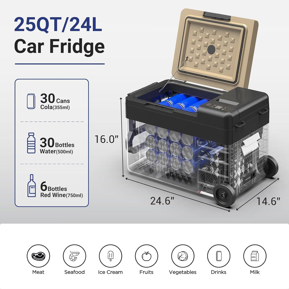 Refrigerador de coche de automóvil con control por aplicación