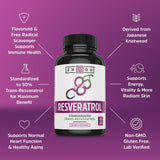 Suplemento de resveratrol para máximo sistema inmune 60 und