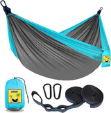 Hamaca de camping doble e individual SZHLUX, portátil, con correas