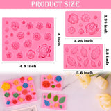 Molde de silicona de flores y hojas para fondant y caramelos