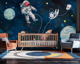 Mural infantil FWIEXA cohete conejo espacio 141x96 (no pegajoso)