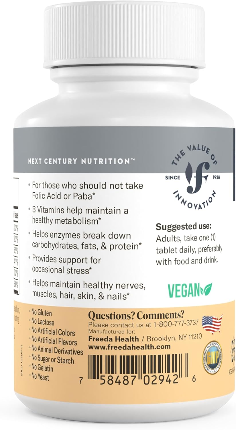 Freeda Vitamina B Compleja Sin Ácido Fólico 250 Cápsulas