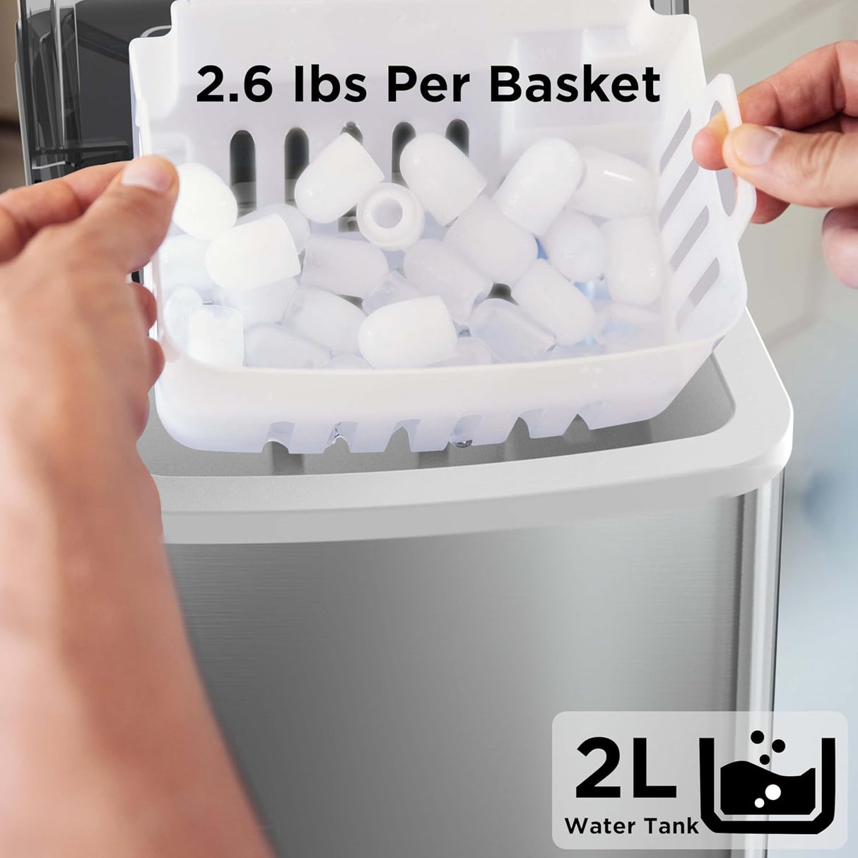Máquina de Hielo Silonn, 9 Cubos en 6 Min, Autolimpiante