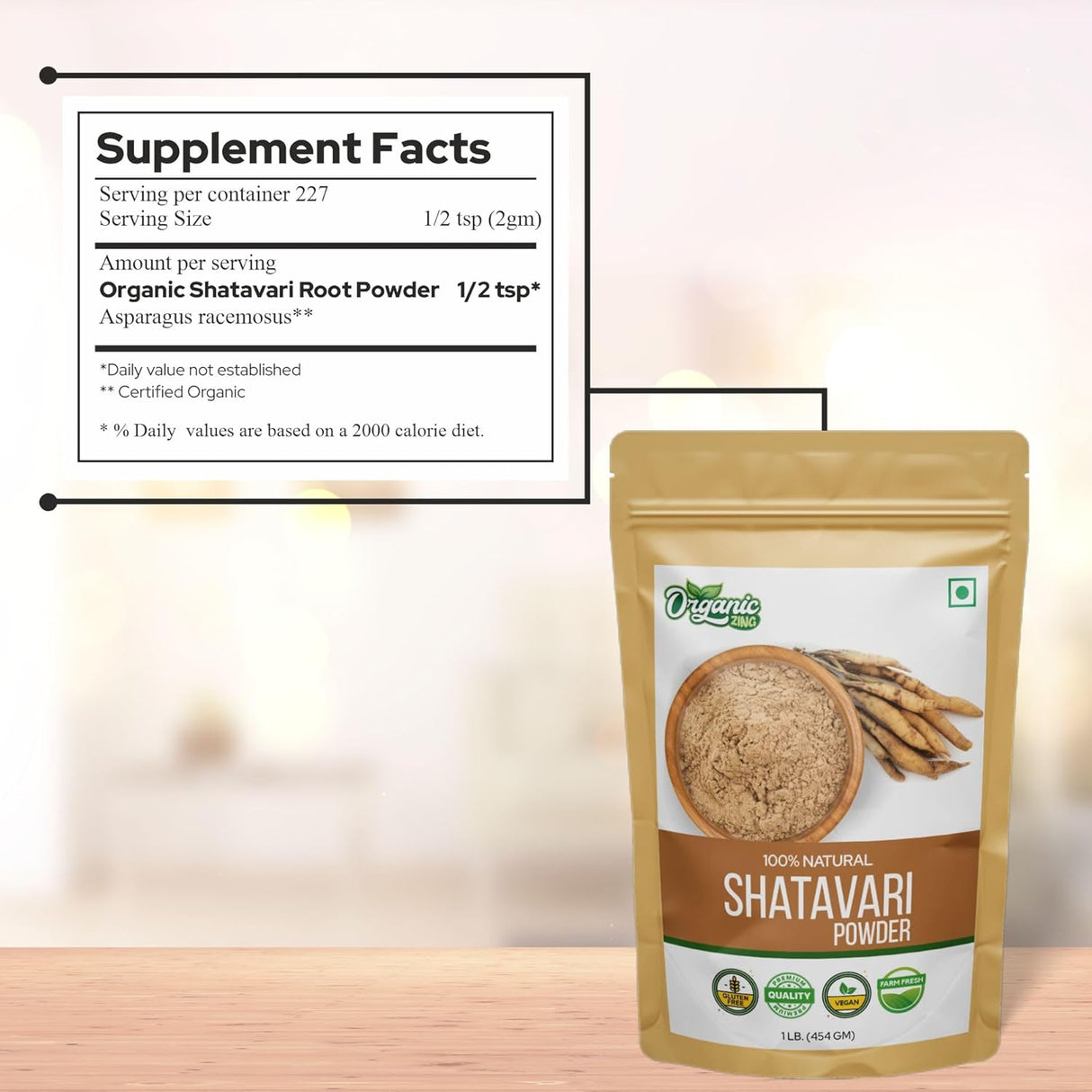 Shatavari Orgánico en Polvo | Salud Certificado USDA