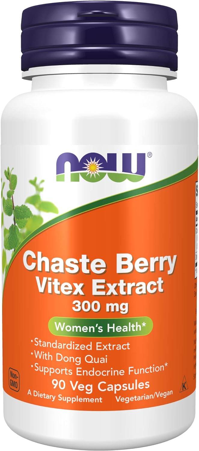 Extracto de Vitex Chaste 300 mg, NOW Suplementos, 90 Cápsulas