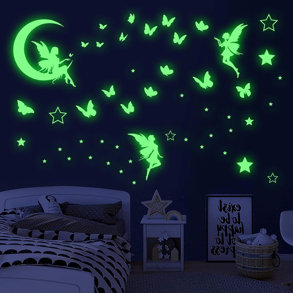 Vinilo decorativo de hadas, Glow in The Dark, luminiscente