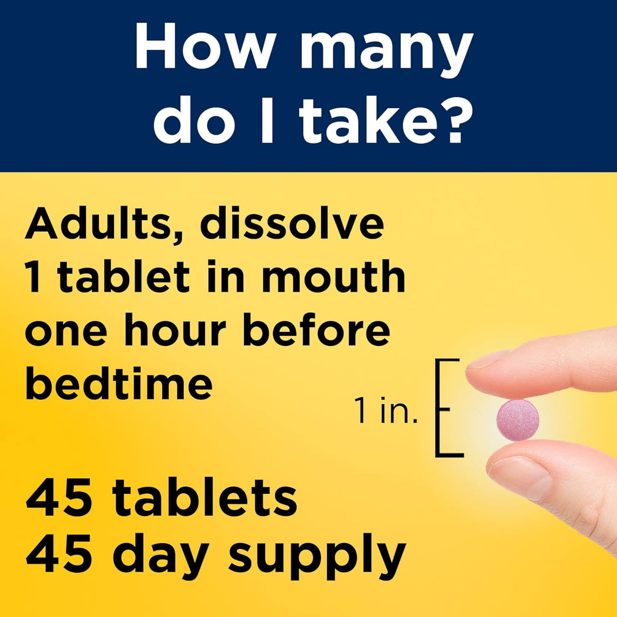 Suplemento Melatonina de disolución rápida de 10 mg  45 tab