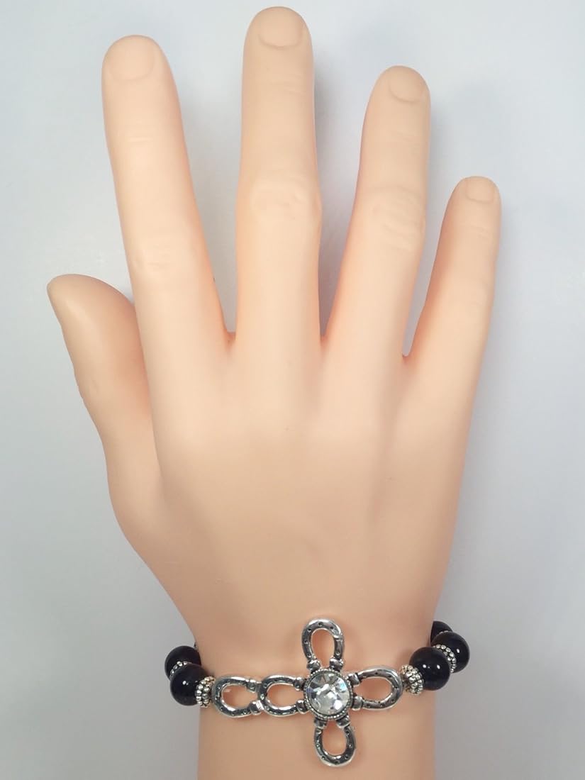 Pulsera elástica de diamantes de imitación