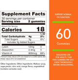 Gomitas de luteína de 12 mg con zeaxantina y vitamina 60 un