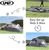 Carpa Familiar UNP 10 Personas, Doble Capa, Impermeable, 2 Habitaciones