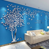 Vinilos 3D de Árbol y Aves - Decoración para Pared M-98X51in