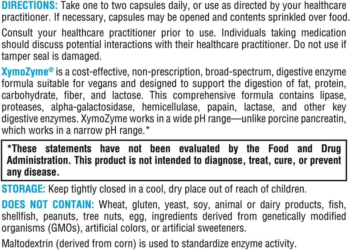 Suplemento Enzimas digestivas veganas multienzima con lipasa