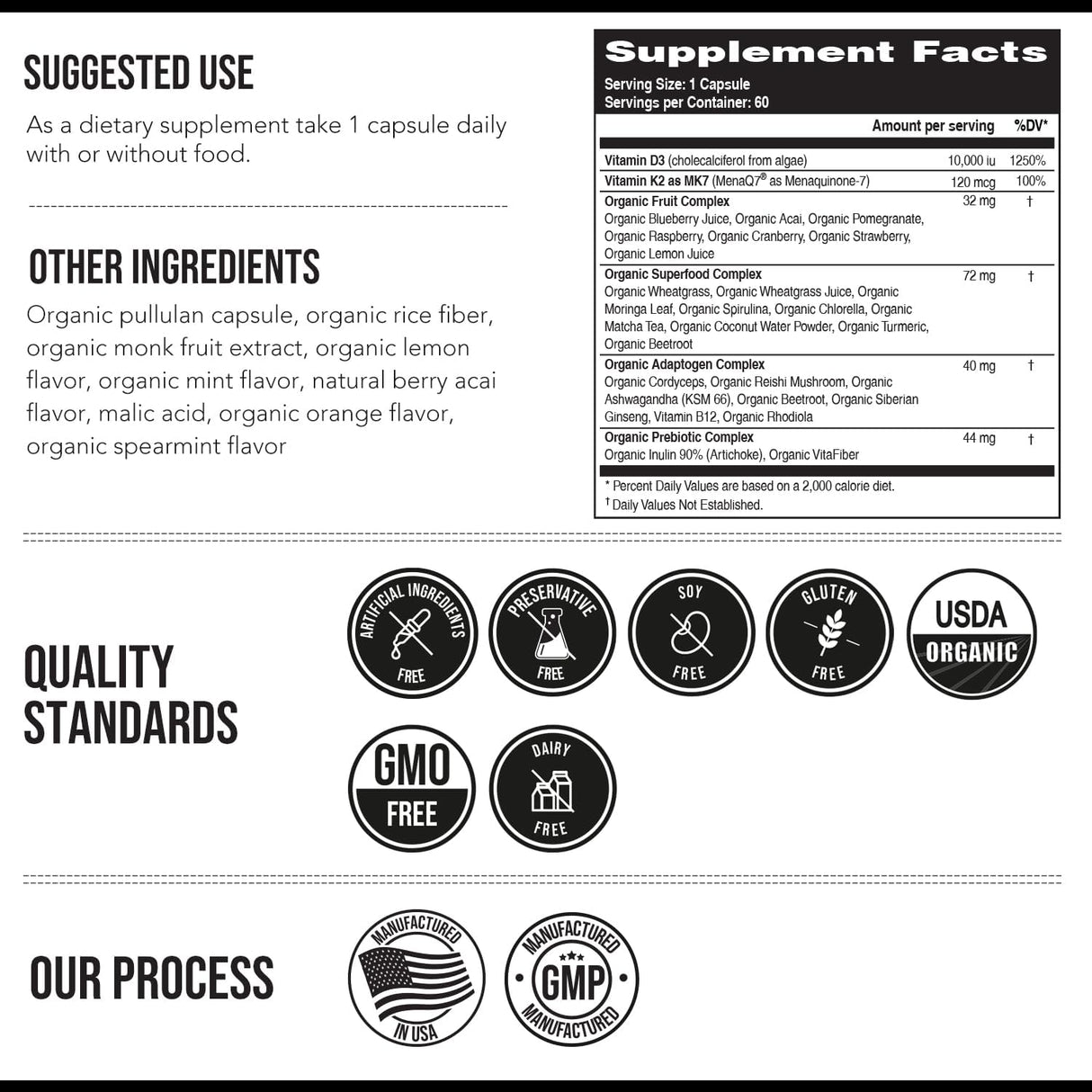 D3 + K2 Orgánico con MenaQ7® | 60 cápsulas
