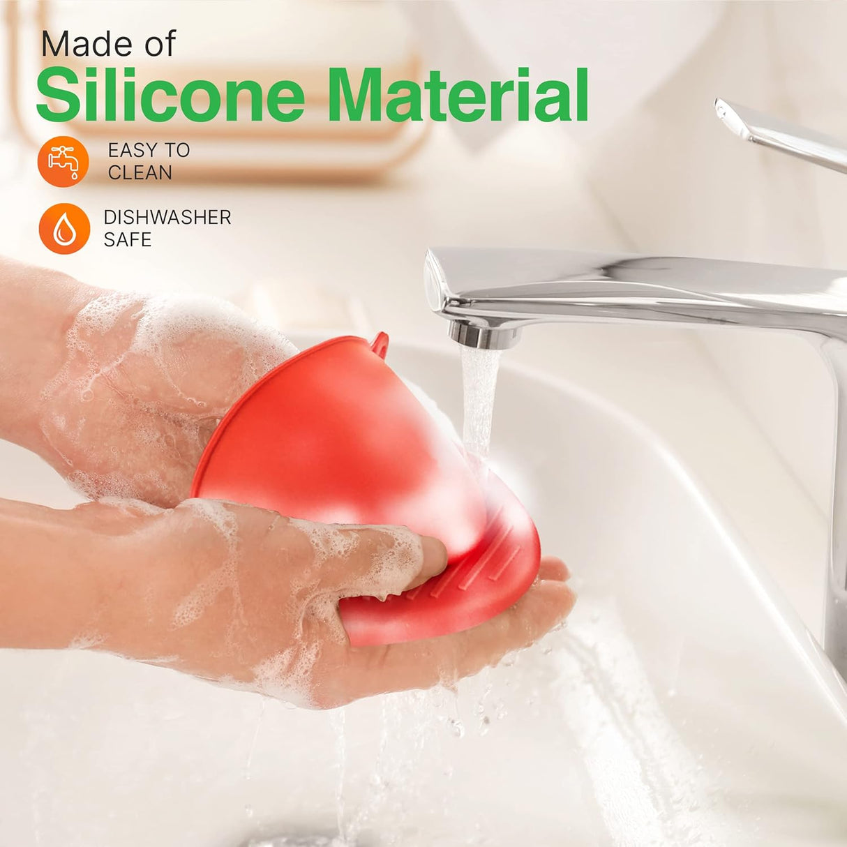 Agarra Ollas o asas de silicona roja SERENELIFE NCSGR02