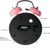Reloj Despertador Doble Campana Silencioso para Dormilones