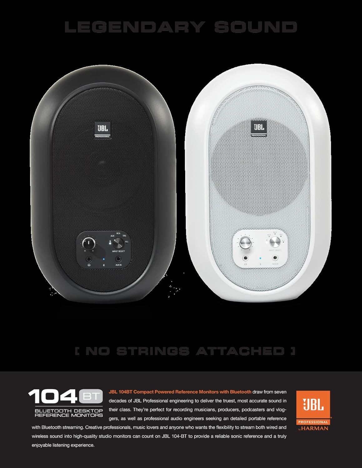 Monitores de Referencia JBL 1 Series 104-BT, Bluetooth, 4.5