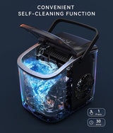 Máquina de Hielo Ecozy - 9 Cubos en 6 Min, Auto-Limpieza