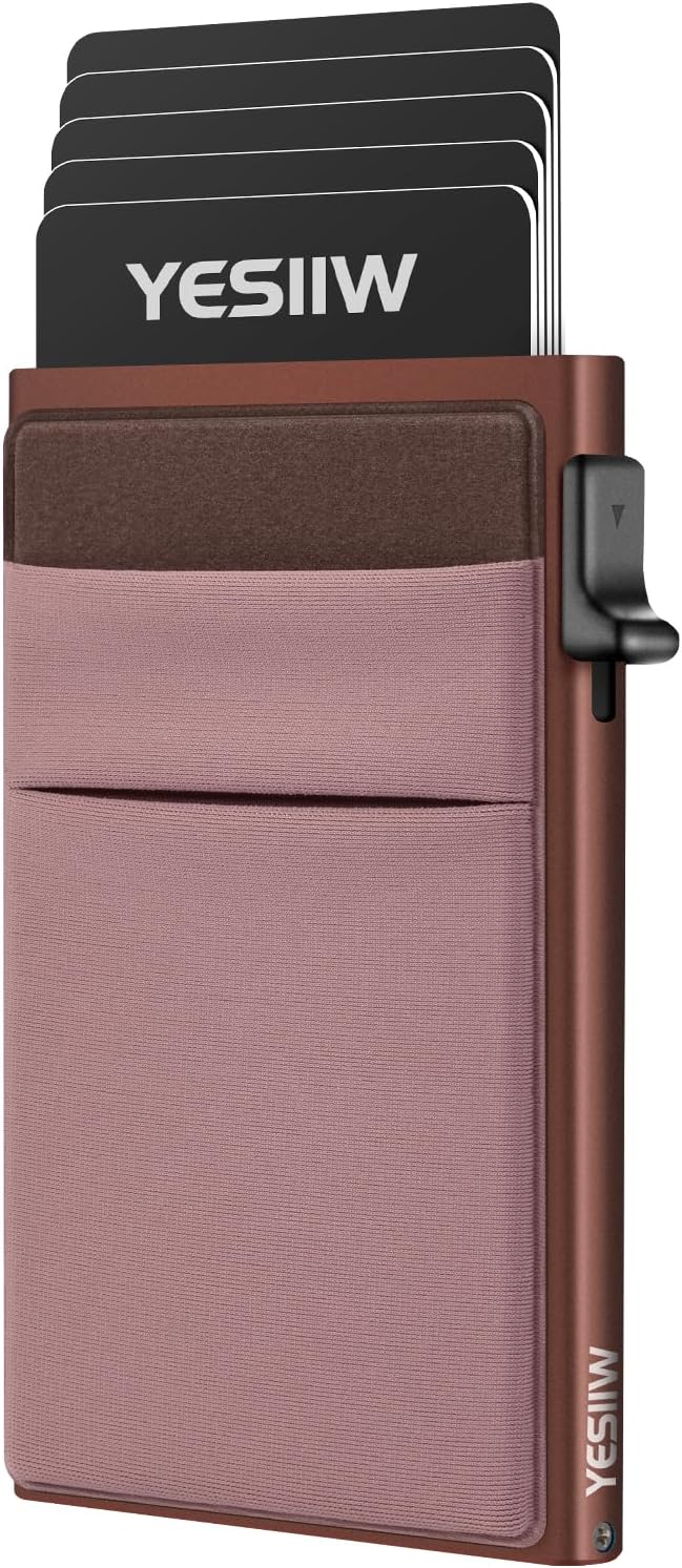 Billetera Slim RFID para Mujer YESIIW, 8 Ranuras, Minimalista