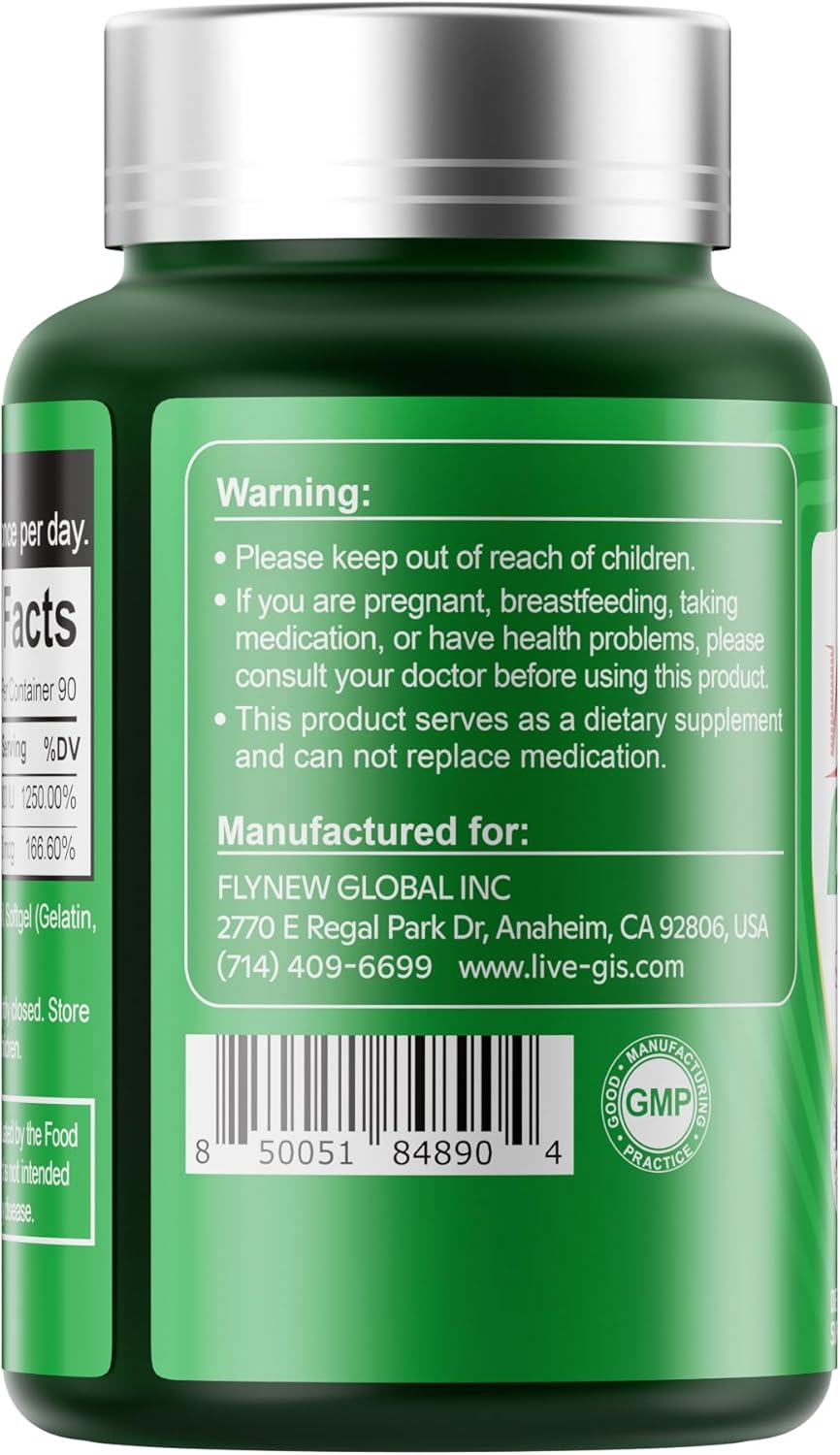 Suplemento Vitamina D3 K2 10000 IU + K2 200 mcg 90 cápsulas