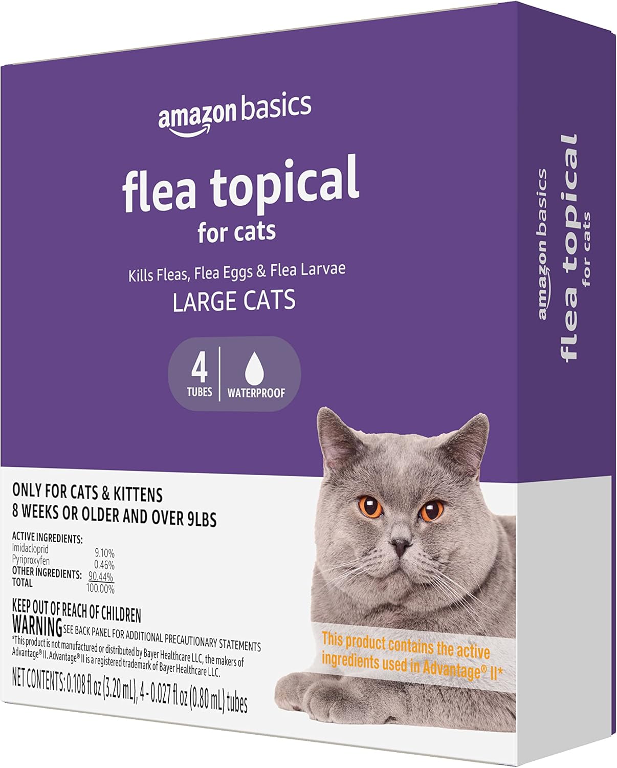 Tratamiento Antipulgas tópico para gatos grandes 4 unidades