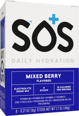 SOS Hidratación Polvo Electrolytes 8 Sobres – Bajo Calorías, Rápido Rehidrat, Made USA